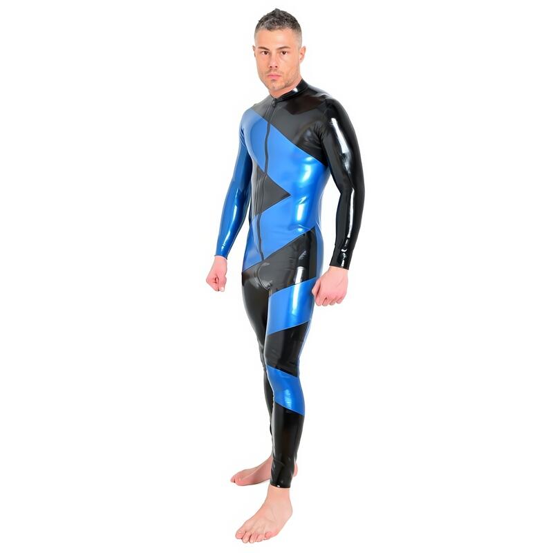Combinaison Latex Bleu Homme