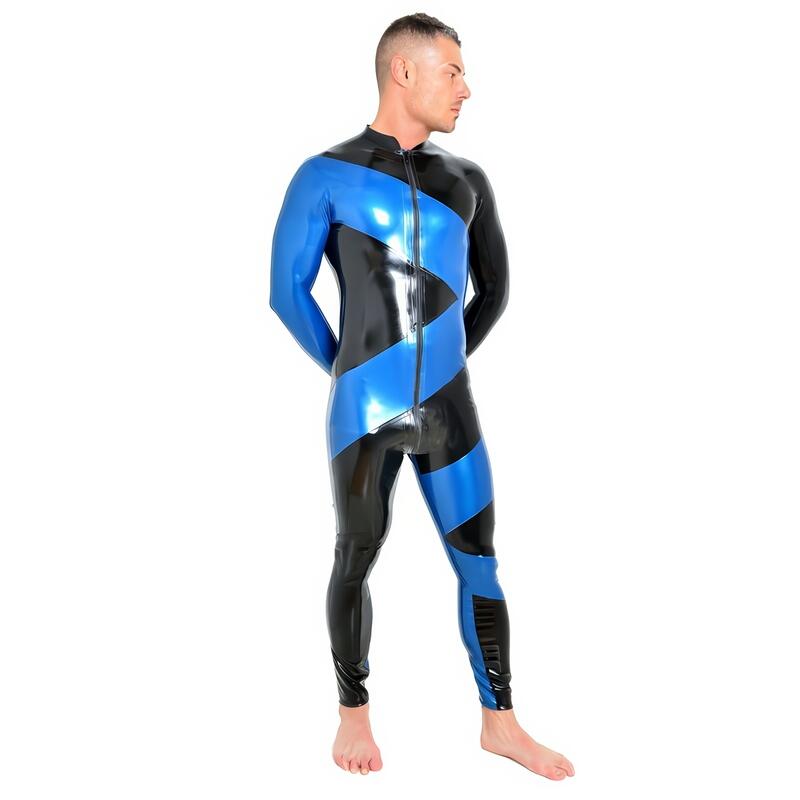 Combinaison Latex Bleu Homme