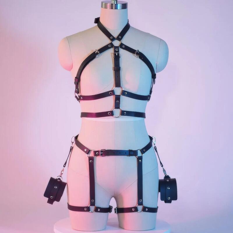 Harnais BDSM Femme Cuir (Set)